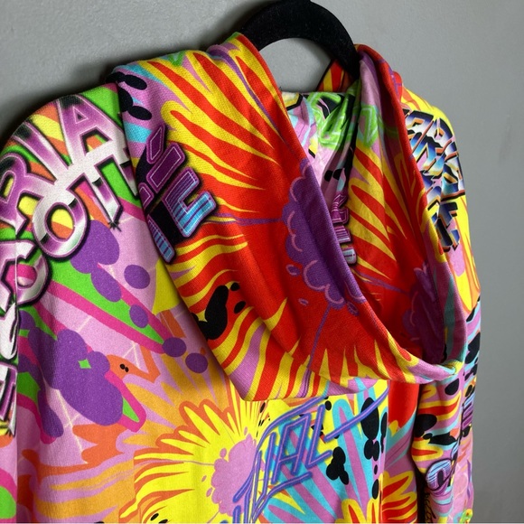 Desigual Hoodie sweatshirt men's small graffiti all over print snake cobra loud - Picture 5 of 16